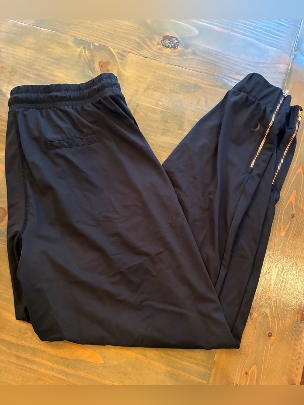 Zyia zipper jogger pants. Black size Large
